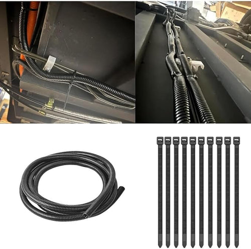 1/4"-32.8ft Split Wire Loom Tubing Cable Management Conduit Flexible Covers Cord Protectors