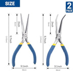 VISEMAN 6" Mini Needle Nose Pliers with Comfort Grip Handles, 2PCS Long Nose Pliers Set for Handmade Craft