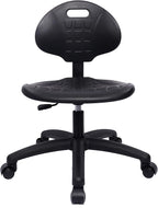 Chair Master Table Height Chair/Stool-Easy to Clean! Deluxe Ergonomic Polyurethane Chair. 5" of Height Adj (15.5"-20.5") 450 lb Capacity. Automotive, Lab, Garage, Home, Office (Self Braking, Black)