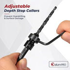 15PCS Countersink Drill Bit Set, Woodworking Tapered Drill Bits, Plug Cutter, 1/4" Hex Shank