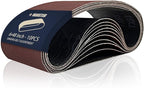 10 Pcs 6 x 48 Inch Assorted Aluminum Oxide Sanding Belt,80/120/150/240/400 Grit