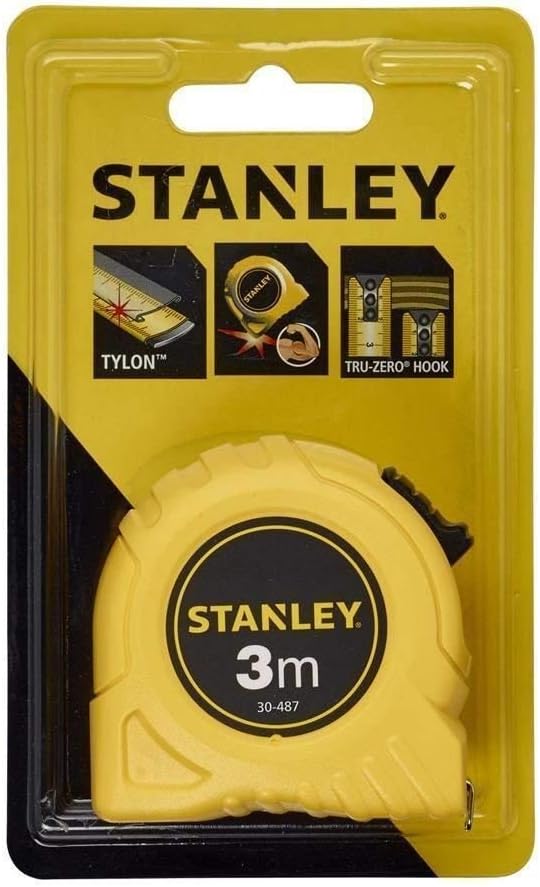 STANLEY Tape Measure (3 m Tape Measure, Extra Strong Curved Tape, Polymer Protective Layer, End Hook Triple Riveted) 1-30-487