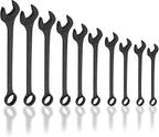 Neiko 03129A Jumbo Combination Wrench Set, 10-Piece Open-End Wrench Set, SAE Sizes 1 5/16 Inches to 2 Inches for Large Vehicles, Black Oxide Finish