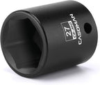 CASOMAN 1/2" Drive x 27mm Impact Socket, 6-Point, Metric, CR-MO Steel