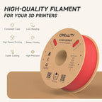 Official Creality Hyper PLA Filament 1.75mm, High Speed PLA 30-600mm/s 3D Printer Filament, Dimensional Accuracy +/-0.02mm, Fit Most FDM 3D Printers，1KG(2.2lbs) Spool Red