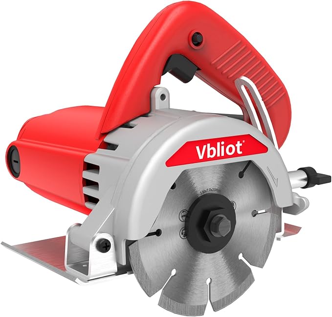 4-3/8-Inch Tile Saw, 1400W 12A Concrete Wet Saw Handheld Cutting Carving Machine, Includes Carbon Brush Wrench Diamond Cutting Disc