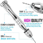 LEOBRO Hand Drill, Pin Vise with Drill Bits, Drill Press Vise, Keychain Making Kit, Jewelry Making Supplies, for Crafts