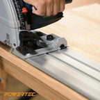 POWERTEC Track Saw Guide Rail Accessory Kit for Festool, Makita and DeWalt, Includes 2PK 118" Guide Rail Splinter Guard Replacement Strip and Set of 4 Guide Rail Connectors (72049)