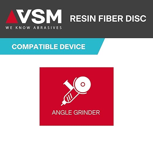 VSM 50-Pack - 7 inch 80 Grit (Medium) - Ceramic Resin Fiber Discs with Top-Size, Tear Resistant Fiber Backing, Durable, Hand-Held Machine Compatible Sanding Discs