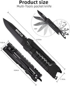 Multitool Knife 17 in 1Fire Starting Sticks, Bottle Opener, Saw Screwdrivers Bottle Opener, Whistle, Window Breaker and More -Perfect for Camping, Outdoor, Survival and Everyday Use,Gifts for Men Dad