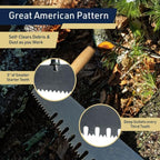 Hand Saw for Wood Cutting - 3’ One Man Crosscut Saw for Logging with Screw-on Auxiliary Handle, Great American Style Teeth, and Self-Clearing Gullets by Kings County Tools