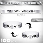 Teling 500 Pack VIP Plastic Wristbands Bracelets Party for Events VIP Custom Wristbands Plastic Bracelets Tear proof Waterproof Wrist Bands Arm Bands for Events Concerts