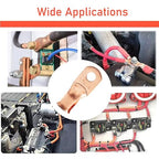 25pcs 1/0 AWG-1/2(M12) Battery Lugs,Ring Terminals,Terminal Connectors,Heavy Duty Cable Lugs,1/0 Gauge Copper Ring Terminals Battery Cable Ends