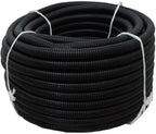 Flexible Polyethylene HDPE Non-Split Corrugated Wire Loom Tubing (Black, 1/2" Dia. x 100 ft)