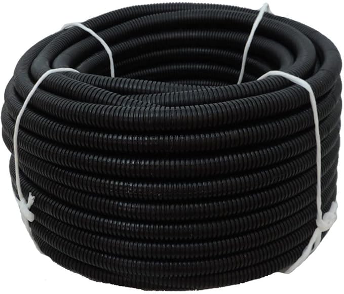 Flexible Polyethylene HDPE Non-Split Corrugated Wire Loom Tubing (Black, 1" Dia. x 100 ft)