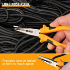 HOTECHE 3 Piece Plier Set - Professional Grade Carbon Steel Pliers for Electricians & Mechanics (6" Diagonal Cutter, 7" Combination, 6" Long Nose) with PVC Grips - Heavy Duty Rust-Resistant