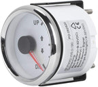 Boat Trim Gauge, 52mm/2in Stainless Steel UP-DN Boat Trim Gauge 0-190ohm Trim Tilt Indicator Red Backlight (White Dial Silver Frame)