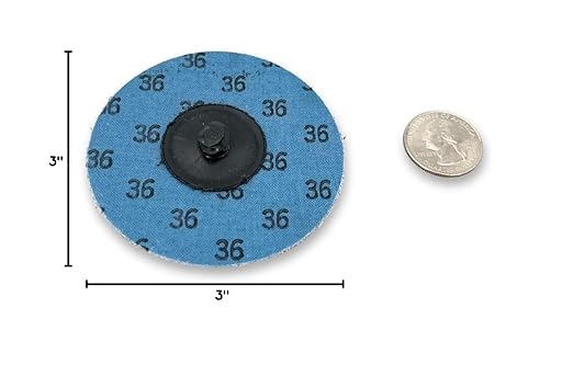VSM 25-Pack - 3 inch 80 Grit (Medium) - Ceramic Plus Quick-Change Disc with Top-Size, Type R, Tear-Resistant Polyester Backing, Hand-Held Machine Compatible, Durable Abrasive Discs