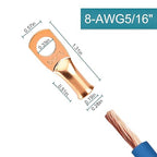 10PCS Battery Cable Ends, 8 Gauge Wire Connectors 5/16 Copper Wire Lugs, Bare Copper Eyelets with Heat Shrink Tubing by HOUSUN