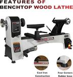 FINDBUYTOOL Wood Lathe, 12" x 21" Benchtop Variable Speed Midi Wood Lathe Machine, 3/4 HP, 6 AMP Motor, 2 Rotational Speed Range Settings (300-3500 RPM), Wood Lathe Machine