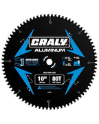 CRALY Carbide Tipped Circular Saw Blade, Professional TCT Blade for Cutting Aluminum, Plastic (10'', 5/8'' Arbor, 80T)
