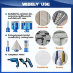 Diamond Core Drill Bit Set - BRSCHNITT 10pcs Tile Hole Saw Kit Diamond for Porcelain Tile Ceramic Marble Granite Drilling,Finger Chamfer Bit