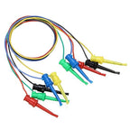Sumnacon 5 Pcs Multimeter Electrical Test Dual Lead Test Hook Clips - 5 Colors Silicone to Flexible Test Cables for Electronic, Component, Testing Connecting