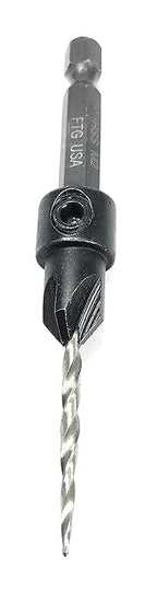 FTG USA Adjustable Wood Countersink Drill Bit #4 (7/64") with Tapered Drill Bit for Woodwork