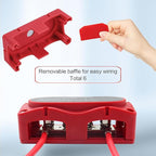 300A Bus Bar 12v Power Distribution Block 4 x 5/16"(M8) Terminal Block Heavy Duty Waterproof Buss Bar Junction Block Marine Battery Bus bar for Automotive Boat Solar System(Red)