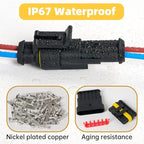 1099PCS 64 Kits Waterproof Automotive Electrical Connectors Plug Kit, 1/2/3/4/5/6 Pin Wire Connector with Ratchet Crimping Tool, Wire Stripper, Terminal Removal Tool, Heat Shrink Tubes