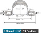 10 pcs 1-1/4" Conduit Clamp 304 SS Pipe Support U Bracket, Tube Clamps for Cable/Water Pipe/Pipe, Heavy Duty Pipe Clamp | OD 1-1/4" | 10 pcs