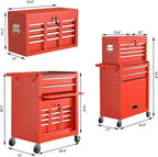 8-Drawer High Capacity Rolling Tool Chest, Removable Cabinet Storage Tool Box with Wheels and Drawers