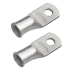 SELTERM 2pcs 1 AWG 1/4" Stud Tinned Copper Wire Lugs, Battery Cable Ends, Ring Terminals, 1 Gauge Terminal Connectors, UL Marine Grade Electrical Connectors