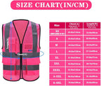 A-SAFETY 6XL 7XL 8XL Pink High Visibility Mesh Safety Reflective Vest Big and tall Hi Viz Work Vest for Men Women (Pink Mesh 6XL-8XL)