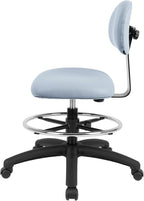 Chair Master FSS Series Square seat Mid (19"-27") seat Height Chair. Vinyl-for Office, Garage, Desk, Shop, Computer, Doctor, Medical, Easy to Clean! 18" Footring (Gray, Mid Stool, _Standard Casters)