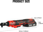Electric Ratchet Wrench Set, 3/8" 21V Power Ratchet Tools, Cordless Ratchet Wrench, Included 6 Sockets and Charger, Variable Speed & LED Light