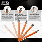 Carbide Tip Drill Bit-BGTEC Wood Drill Bits, 10pcs Round Shank 1/4" Cross Hard Alloy Drill Bits for Wood Plastic Masonry Brick