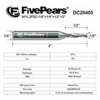 FivePears Down Cut Spiral Router Bit for CNC, 1/8 inch Cutting Diameter and 1/2 inch Cutting Length 1/4 inch Shank Carbide End Mill Router Bit for Wood Carving Engraving Grinding Grooving