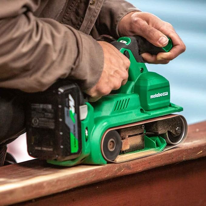 Metabo HPT 36V MultiVolt Cordless Brushless 3" x 21" Belt Sander, Power Sander Kit, Variable Speed, Auto Mode, Compatible with 18V/36V Metabo HPT Battery or AC Adapter, Tool Body Only, SB3608DAQ4