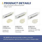 SCOTTCHEN 3Pcs Diamond Polishing Paste, 2,000/4,000/8,000 Grit, 4-8/2-4/0-2 Microns Lapping Compound with 50% Concentration of Diamond Powders for Jewelry, Metal, Ring, Glass, Coin, 5 Gram Each