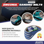 1/2" x 18" Zirconia Sanding Belts for Metal - 1/2 x 18 Inch Zirconia Metal Grinding Sand Paper, 36 PCS 120 Grits, Perfect for Knife Blade Sharpening, Metal Polishing, Derusting, Woodworking