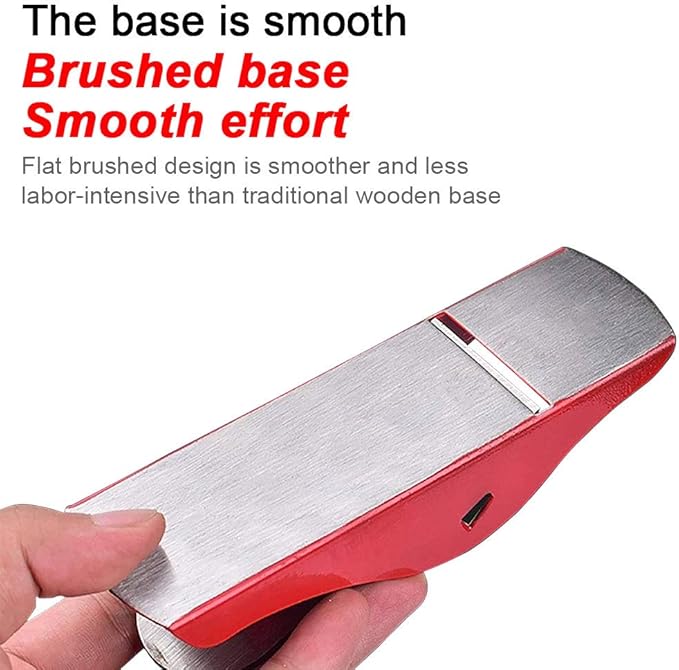 Mini Hand Planer 3-1/2 inch Red Adjustable, used for Wood Craft Processing, Carving and Trimming Projects, Carpenter DIY Model Making (Hand Planer Red)
