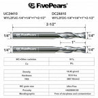 FivePears Up&Down Cut Spiral Router Bits Set for CNC, 1/4 inch Cutting Diameter and 1 inch Cutting Length 1/4 inch Shank Carbide End Mill Router Bit for Wood Carving Engraving Grinding Grooving