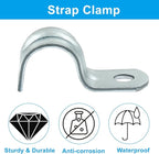 Biaungdo 30 Pcs M12 Rigid Pipe Strap, 1/2 Inch Zinc Plated Steel One Hole Strap Bracket Pipe Clamps Heavy Duty Conduit Clamps Tension Tube Clip Cable Clamp Hanger for Conduit, Pipe Fixing