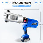 Electric Hydraulic Cable Lug Crimper Pliers Rechargeable Crimping Tool 20 Ton Electrical Terminal Cable Wire Fiber Crimper Kit with 7 Dies (HMX-630)