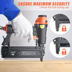 Pneumatic Brad Nailer,18 Gauge,2 in 1 Air Nail Gun Staple Gun,Accepts 2 Inch Brad Nails and Crown 1-5/8 inch Staples,with Carrying Case and 1000pcs Nails,for Carpentry, DIY,Woodworking