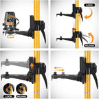 13.7 Ft./4.2M Professional Lasers Level Pole with Tripod, Adjustable Telescoping Pole for Leveling Tools, Multi-functional Fine-tuning Bracket with 1/4” and 5/8” Thread Adapters, Includes Carrying Bag