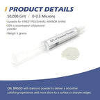 SCOTTCHEN Diamond Polishing Paste,50,000 Grit 0-0.5 Microns Lapping Compound with 50% Concentration of Diamond Powders for Jewelry, Metal, Ring, Glass, Coin,etc.-5 Gram