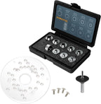 POWERTEC 72148 10pc Router Template Bushing Guides Set 5/16 to 1 Inch Fits Porter Cable Router Sub Bases & Dia 5-3/4" Trim Router Base Plate, Centering Pin and Cone, Perfect for Precision Woodworking