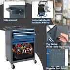 13 Drawers Tool Chest with Wheels,Large Capacity Tool Storage Cabinet with Removable Top Toolbox, Locking Mechanical Tool Cart with Liner,Suitable for Garages, Warehouses-Blue&Grey